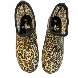 Corky’s Wild Leopard Print Waterproof Rain‎ Booties – Women’s Size 9